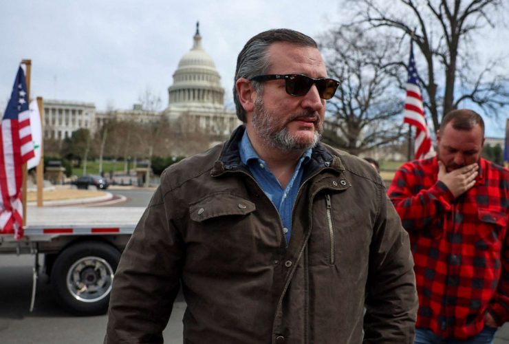 GOP Sen. Ted Cruz joins 'People's Convoy' truckers' protest