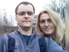 Husband of slain Ukrainian family says wife is still lying on morgue floor